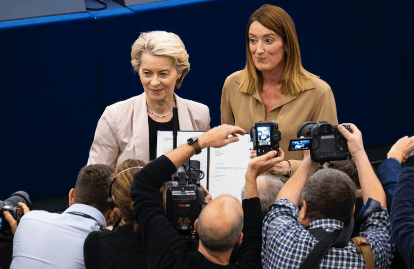 Ursaula von der Leynová a Roberta Metsolová. Foto: TASR/AP.